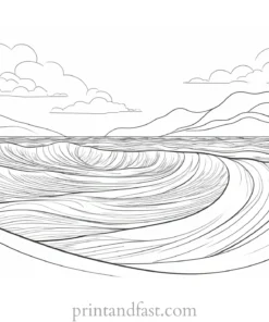 beach coloring page waves