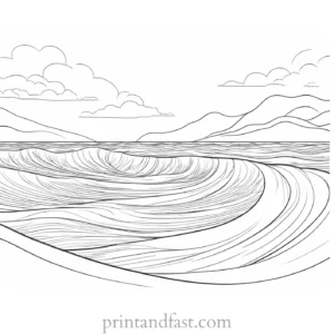 beach coloring page waves