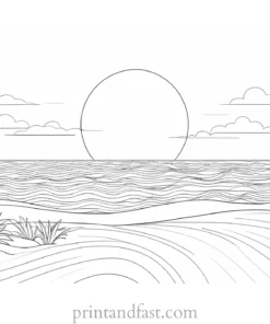 beach sun coloring page