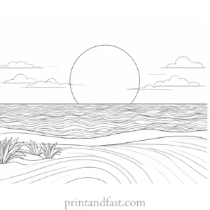 beach sun coloring page