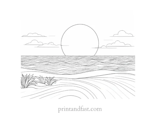 beach sun coloring page