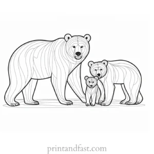 bear Family Coloring Page