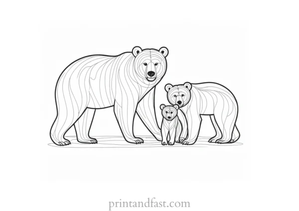 bear Family Coloring Page