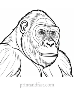 beautiful Gorilla Coloring Page