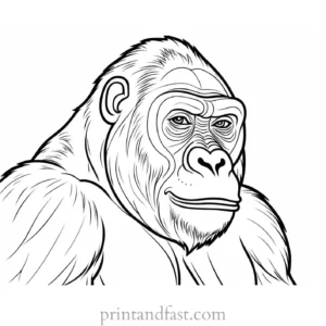 beautiful Gorilla Coloring Page