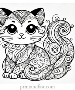 beautiful cat coloring page