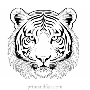 beautiful tiger coloring page