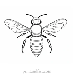 bee coloring page black and white