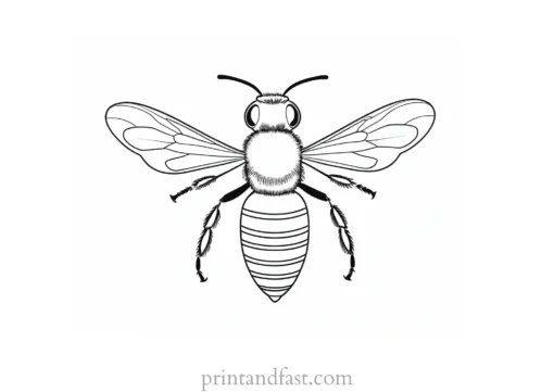 bee coloring page black and white