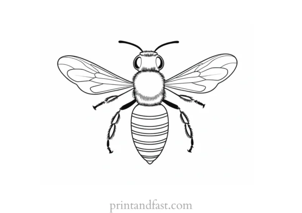 bee coloring page black and white