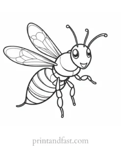 bee coloring page cartoon