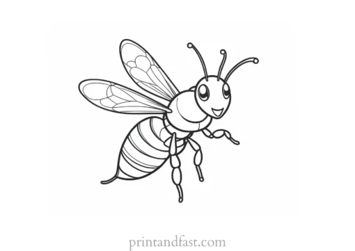 bee coloring page cartoon