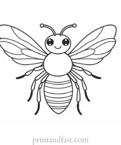 bee coloring page cute