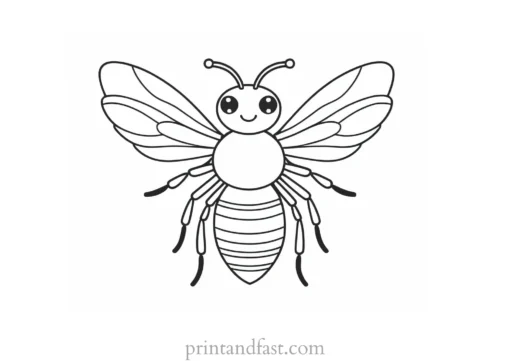 bee coloring page cute