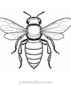 bee coloring page detailed