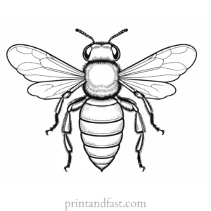 bee coloring page detailed