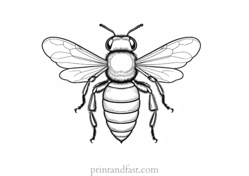 bee coloring page detailed