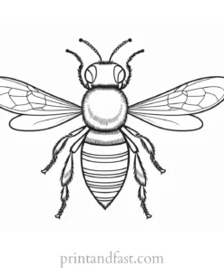 bee coloring page easy