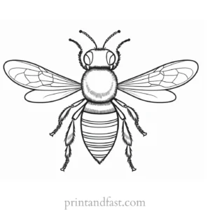 bee coloring page easy