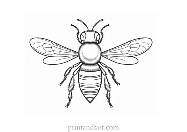 bee coloring page easy