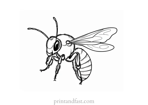 bee coloring page educational