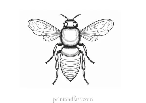 bee coloring page hard