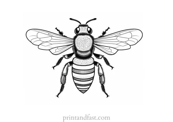 bee coloring page intricate