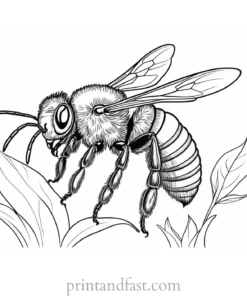 bee coloring page nature