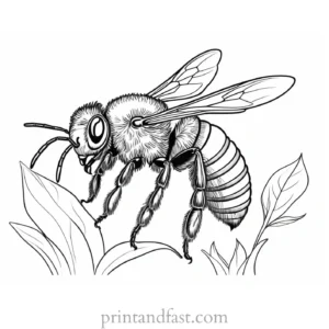 bee coloring page nature