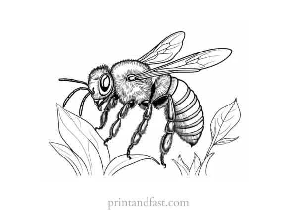 bee coloring page nature