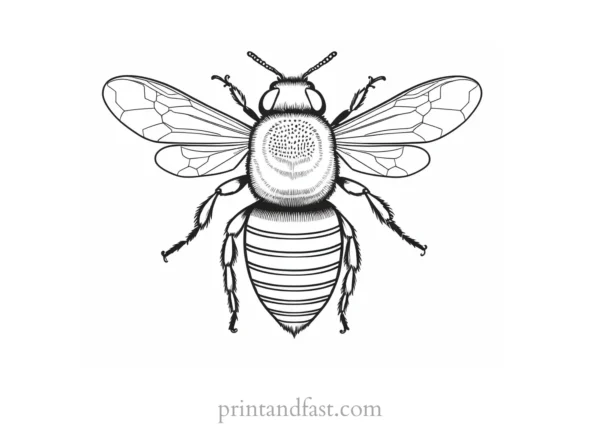 bee coloring page outline