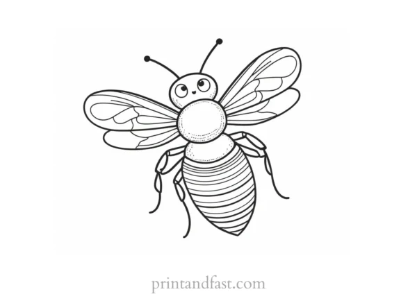 bee coloring page pattern