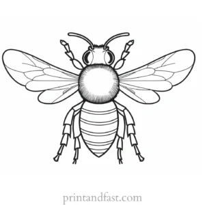 bee coloring page simple