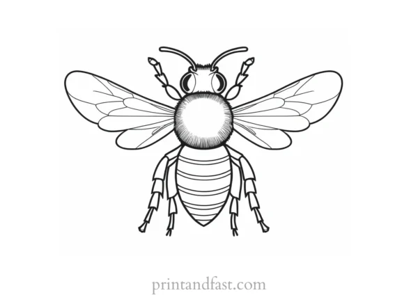 bee coloring page simple