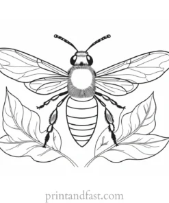 bee coloring page spring