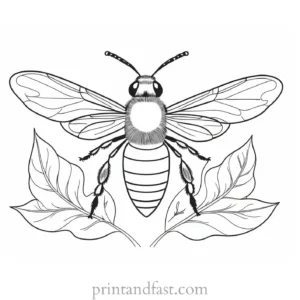 bee coloring page spring