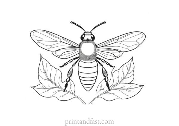 bee coloring page spring