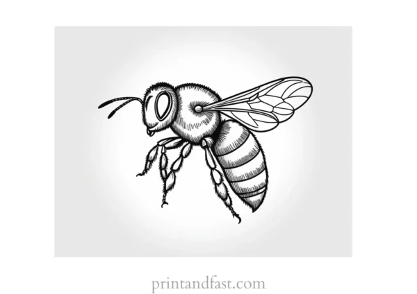 bee coloring page summer