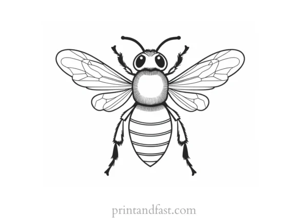 bee coloring page template