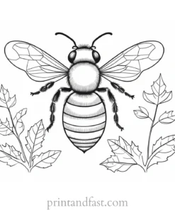 bee coloring page winter