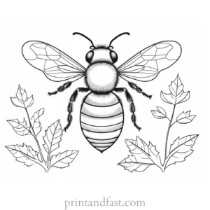 bee coloring page winter