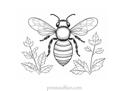 bee coloring page winter