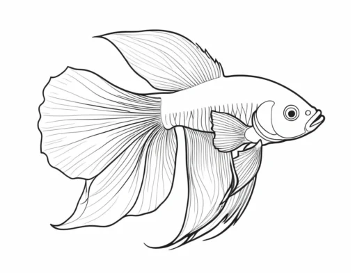 betta fish coloring page