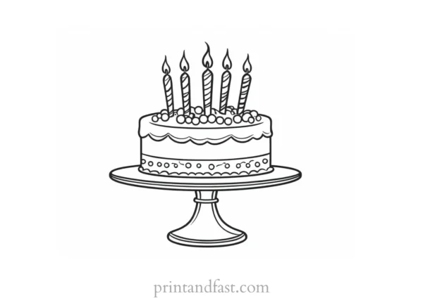 birthday cake coloring page birthday theme