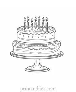 birthday cake coloring page cartoon