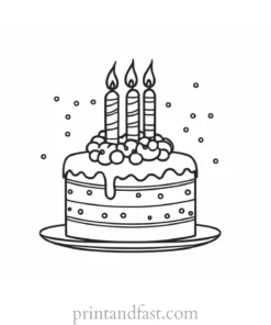 birthday cake coloring page cute