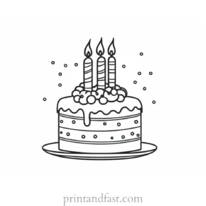 birthday cake coloring page cute