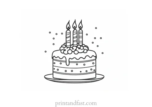 birthday cake coloring page cute