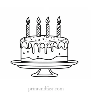 birthday cake coloring page for kids