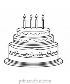 birthday cake coloring page free